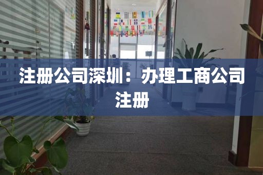 注册公司深圳：办理工商公司注册